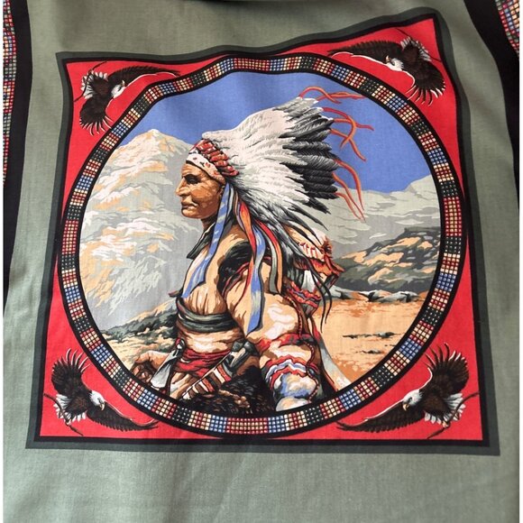 Native Spirit Fabric 100% Cotton Native Chief  Bald Eagle By the Yard Springs - Picture 4 of 6